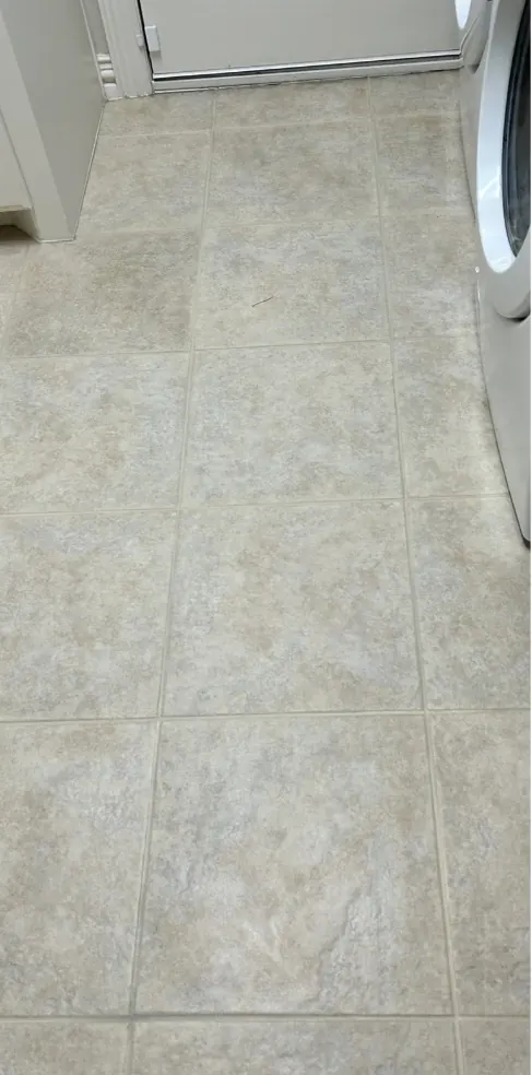 Laundry room grout color sealing — after cleaning